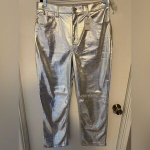 NWT Abercrombie & Fitch Vegan Leather 90s Straight Pant Size14s